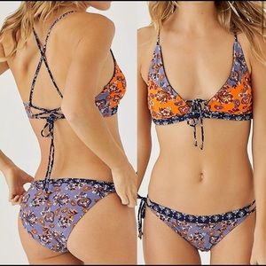 NWOT Orange and Blue CupShe Bikini Set